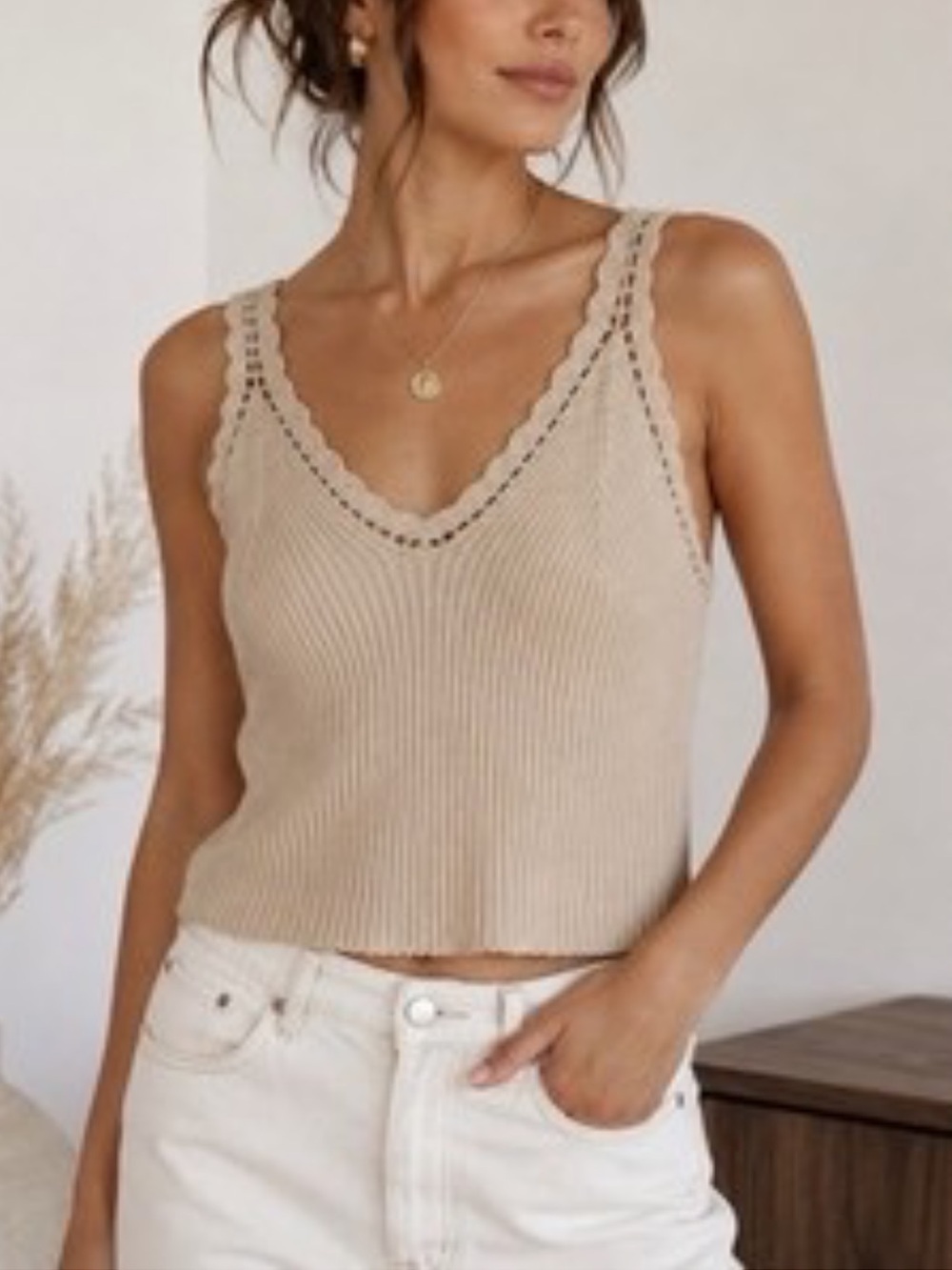 House‎ of Harlow 1960 Ribbed Knit Sweater Tank Top Sleeveless Women's
